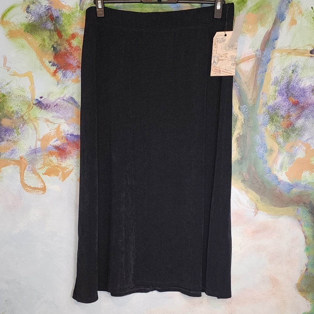 Elegant Black Midi Skirt